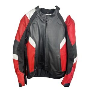 BILT Men's Size 48‎ Leather Motorcycle Jacket Armored W Removable Mesh Lining